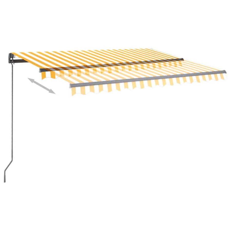 Toldo manual retráctil con LED amarillo y blanco 3,5x2,5