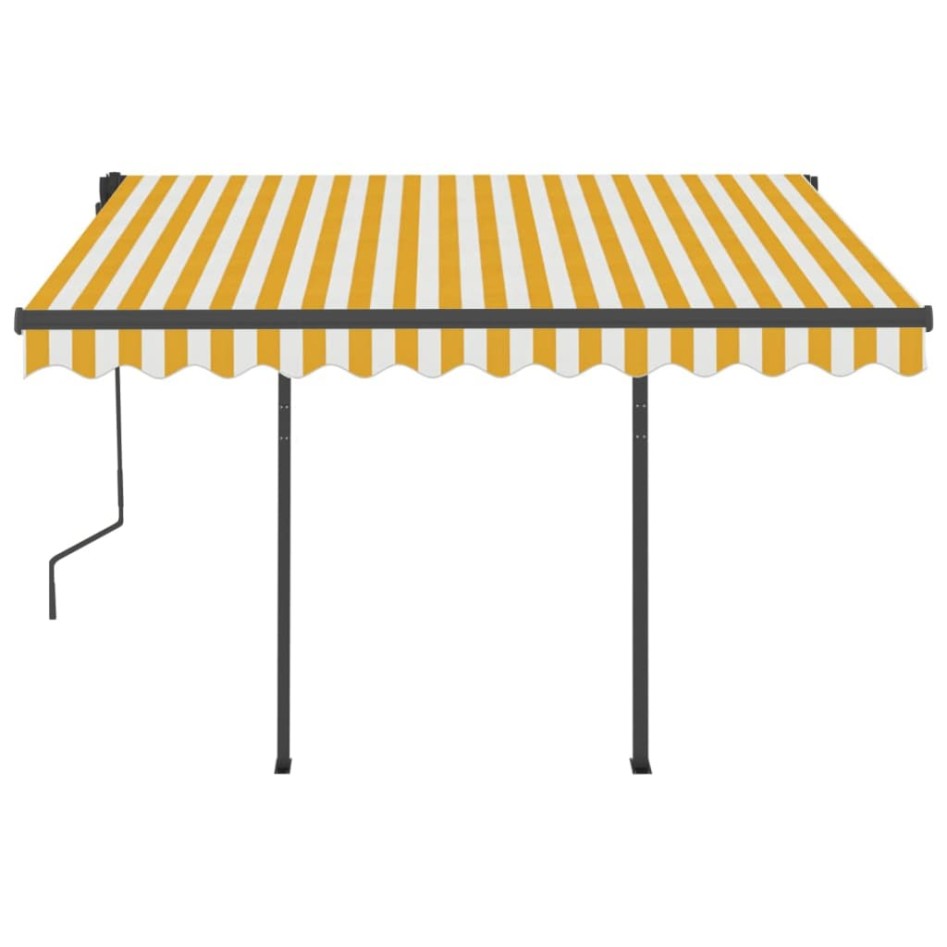 Toldo manual retráctil con LED amarillo y blanco 3,5x2,5