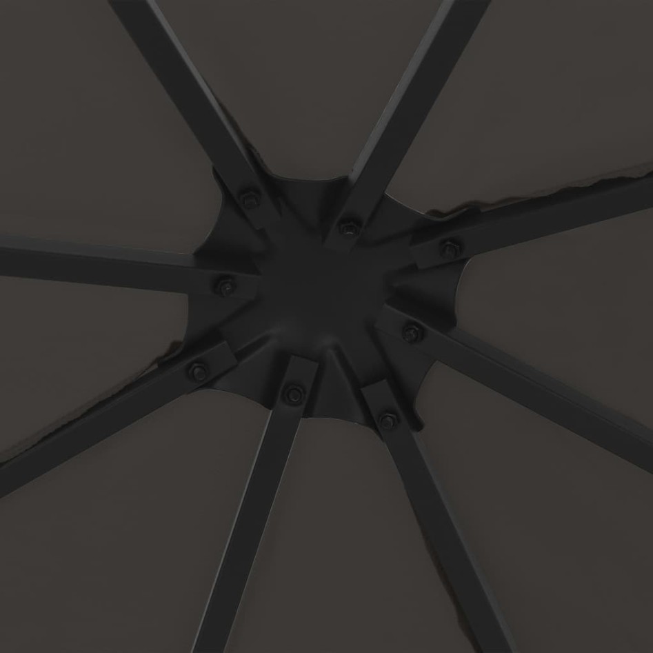 Cenador con tira de luces LED 3x3 m gris