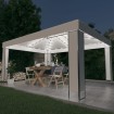 Cenador con tira de luces LED blanco 3x4 m