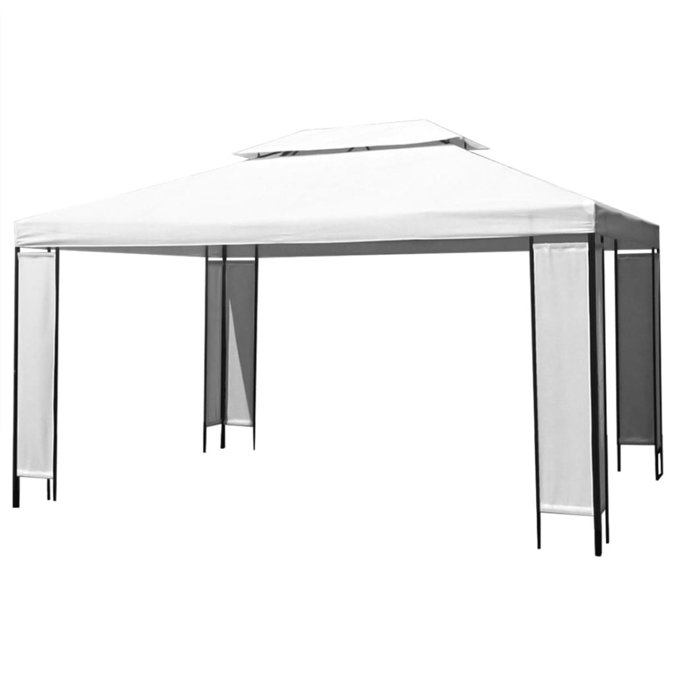 Cenador con tira de luces LED blanco 3x4