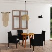 Juego de comedor para jardín de 5 piezas negro