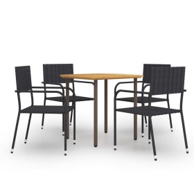 Set de muebles de comedor de jardín 5 piezas de ratán