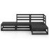 Juego de muebles de jardín 4 piezas negro madera maciza de