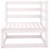 Set de salón de jardín de 6 piezas blanco madera maciza de