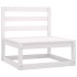 Set de salón de jardín de 6 piezas blanco madera maciza de