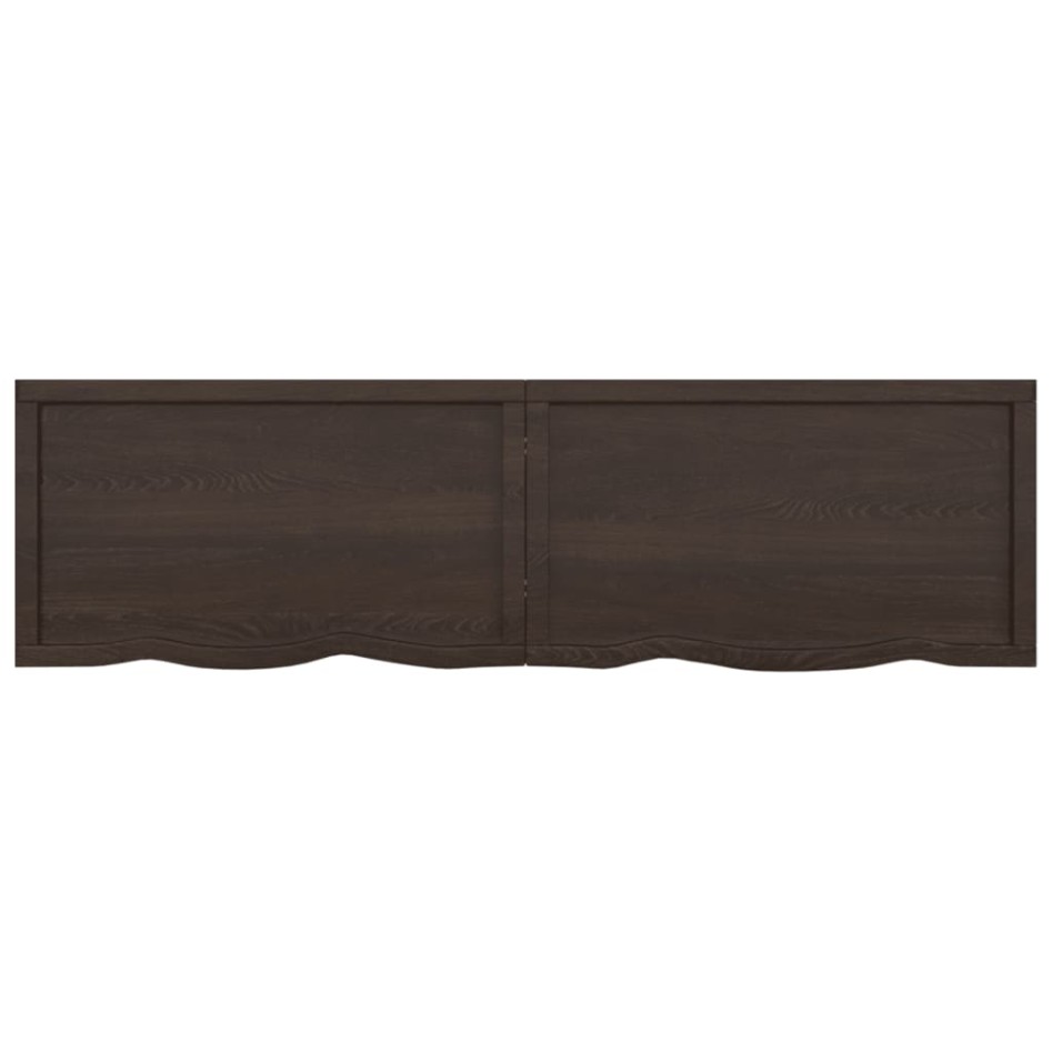 Tablero mesa madera roble tratada marrón oscuro 180x50x(2-6)