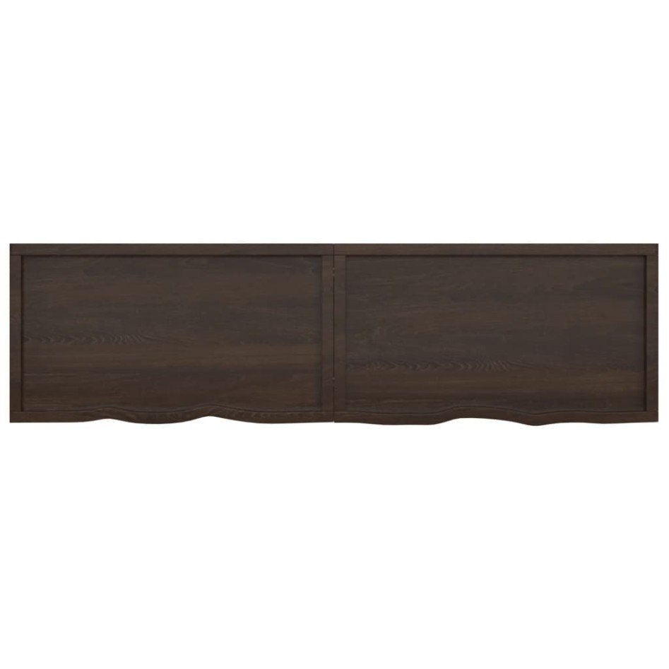 Tablero mesa madera roble tratada marrón oscuro 220x60x(2-6)