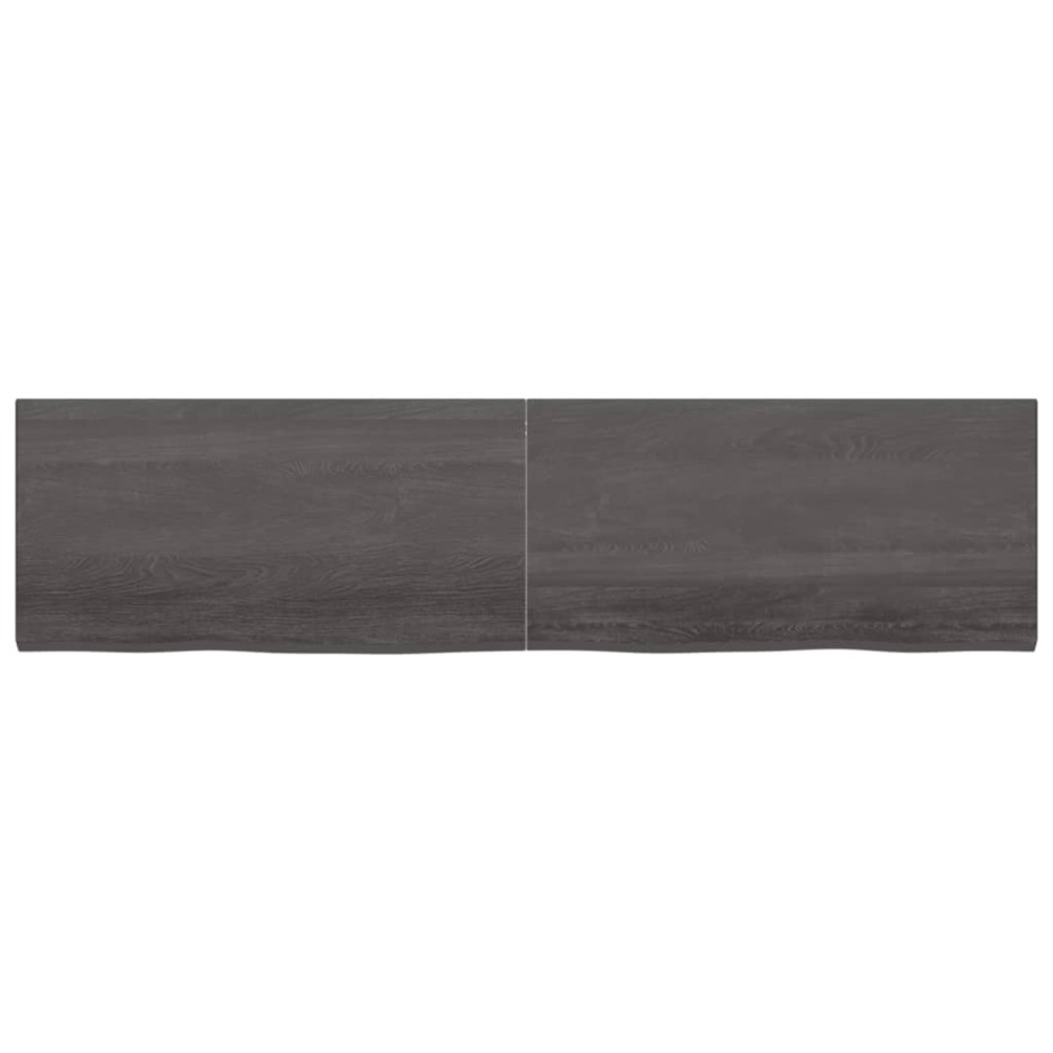 Tablero mesa madera roble tratada marrón oscuro 200x50x(2-4)