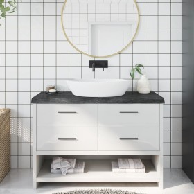 Encimera de baño madera tratada marrón oscuro 120x60x(2-6)