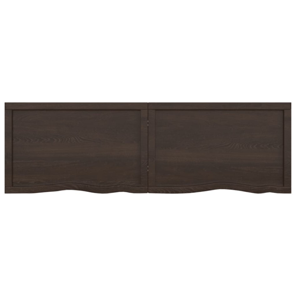 Encimera de baño madera tratada marrón oscuro 160x50x(2-6)