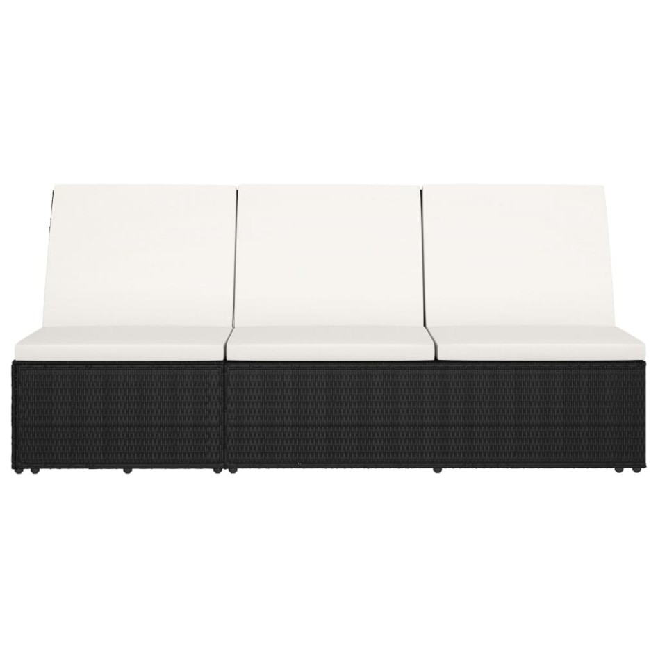 Tumbona convertible con cojín de ratán sintético