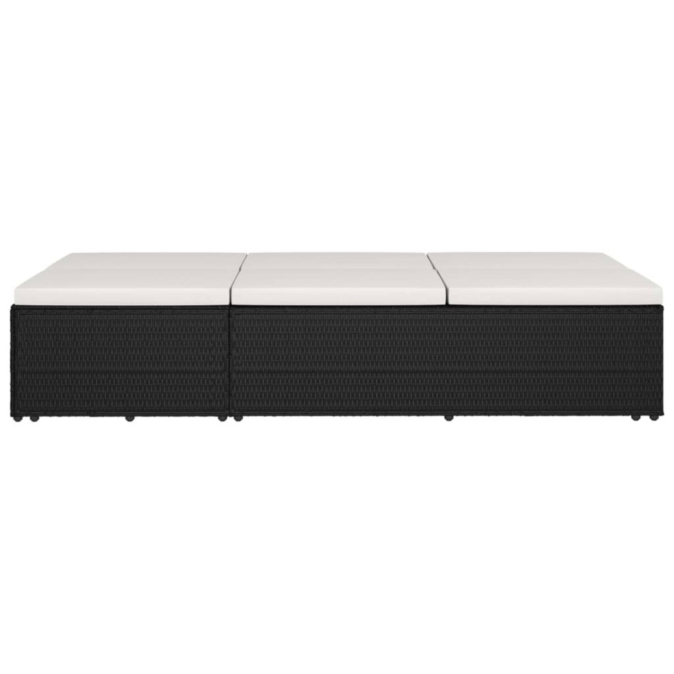 Tumbona convertible con cojín de ratán sintético