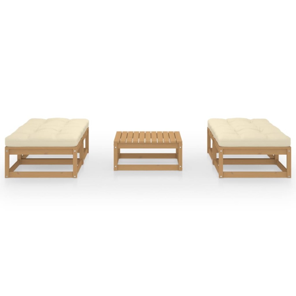 Juego de muebles de jardín 5 pzas y cojines madera pino