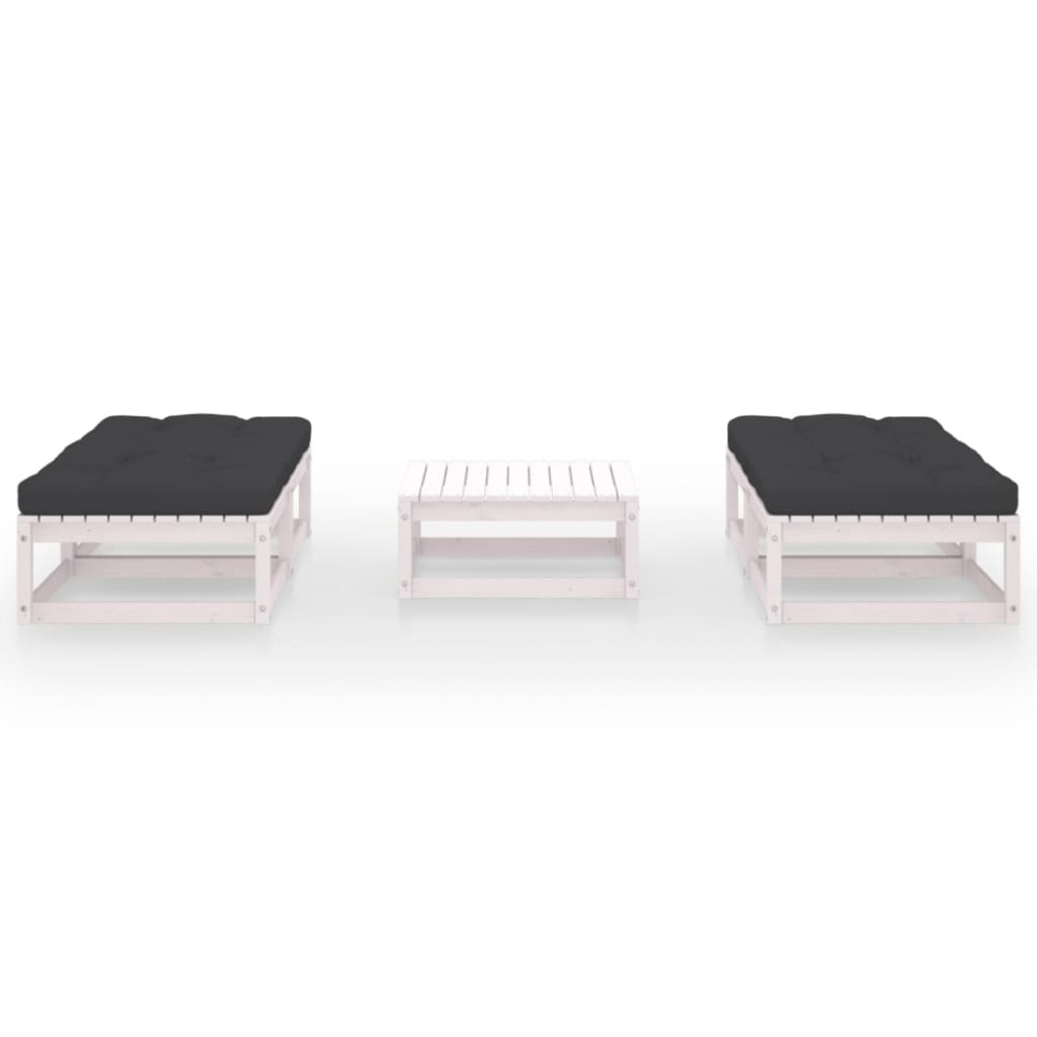 Juego de muebles de jardín 5 pzas y cojines madera pino