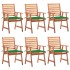 Sillas comedor de jardín y cojines 6 uds madera maciza