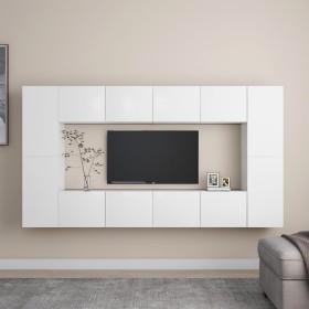 Set de muebles de salón TV 8 piezas madera de ingeniería