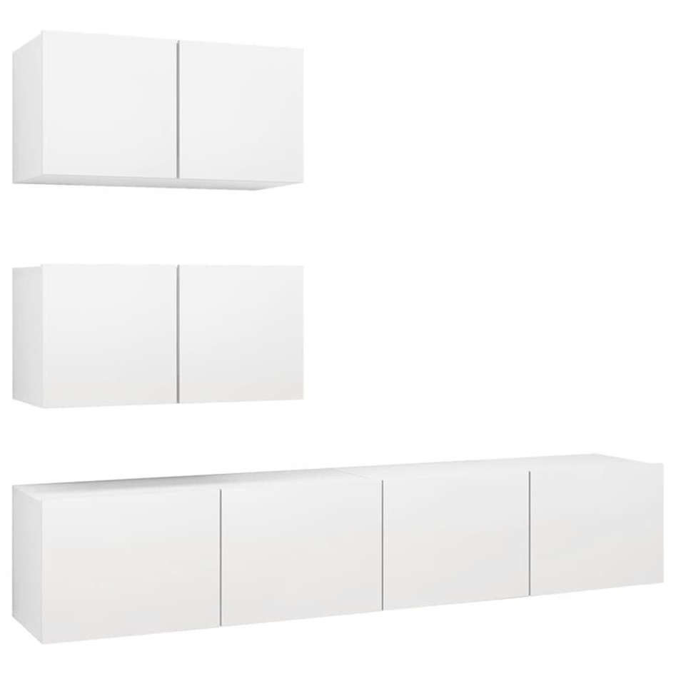 Set de muebles de salón TV 4 piezas madera de ingeniería