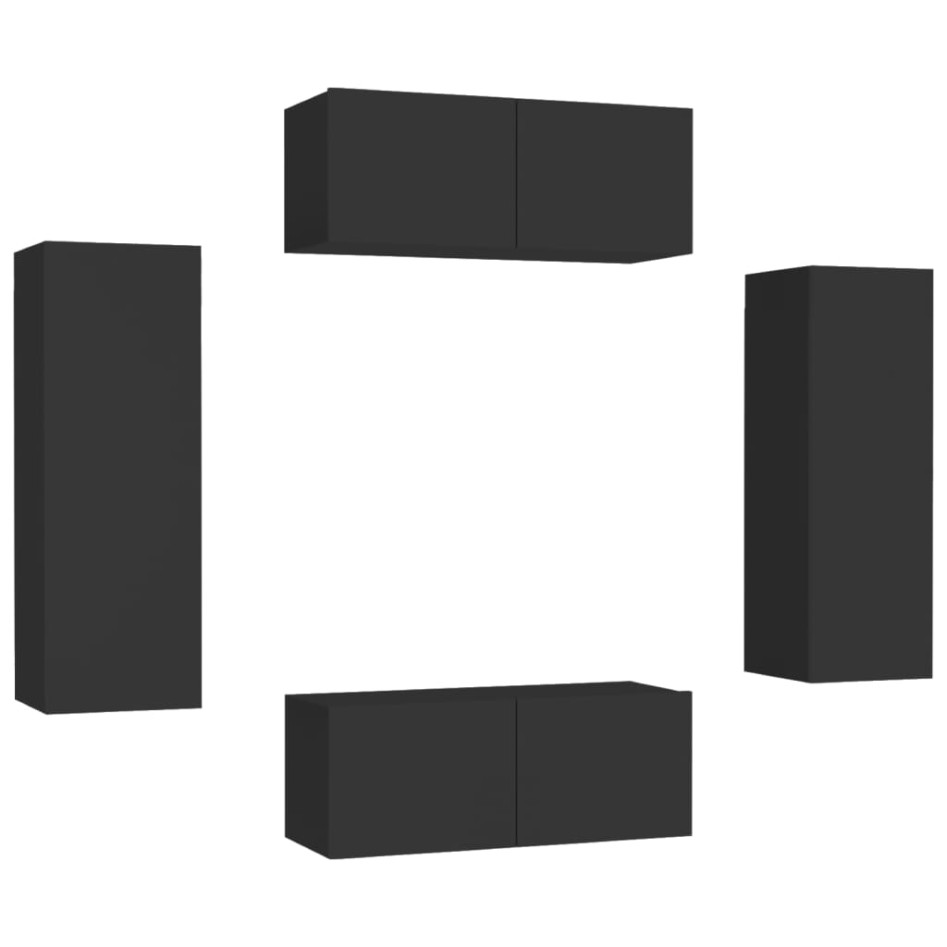 Set de muebles de salón TV 4 pzas madera de ingeniería