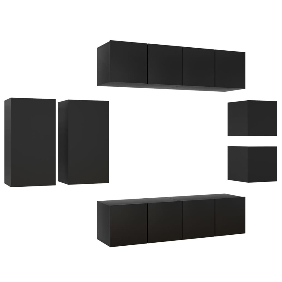 Set de muebles de salón TV 8 piezas madera ingeniería