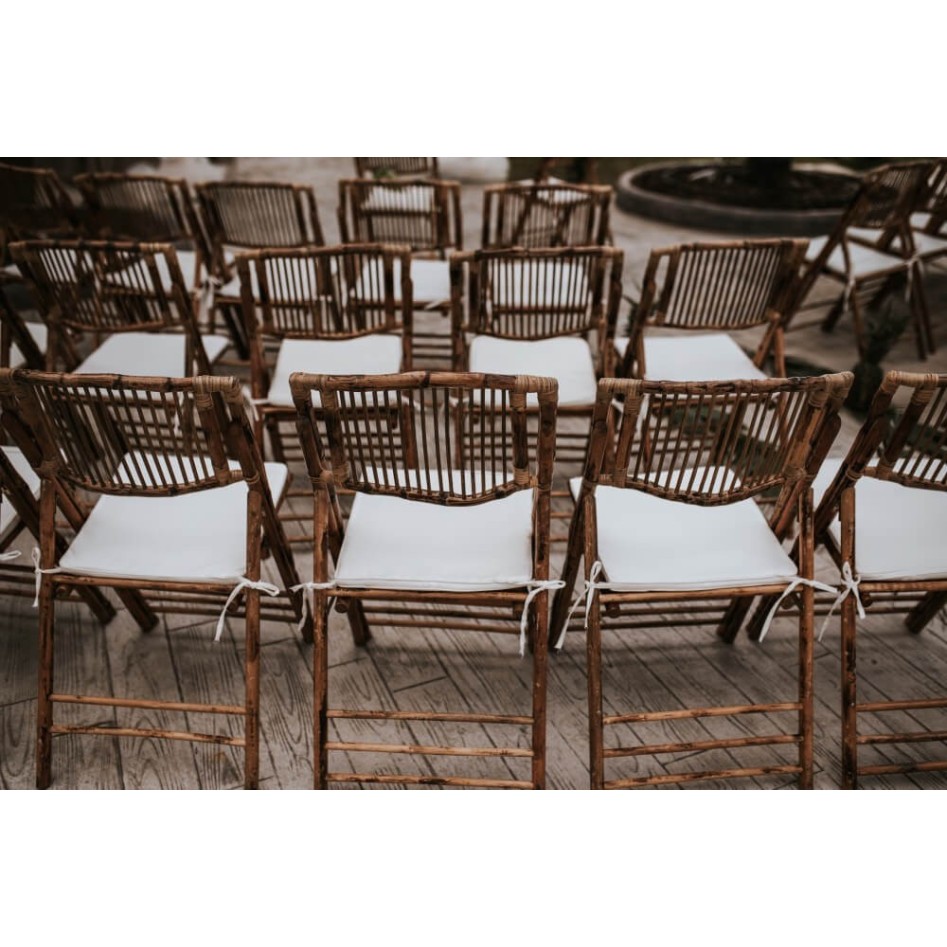 Silla plegable de bambú, modelo Marfil