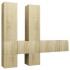 Muebles de pared de TV 7 pzas aglomerado color roble