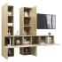 Muebles de pared de TV 7 pzas aglomerado color roble