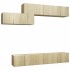 Set de muebles salón TV 7 pzas madera ingeniería roble