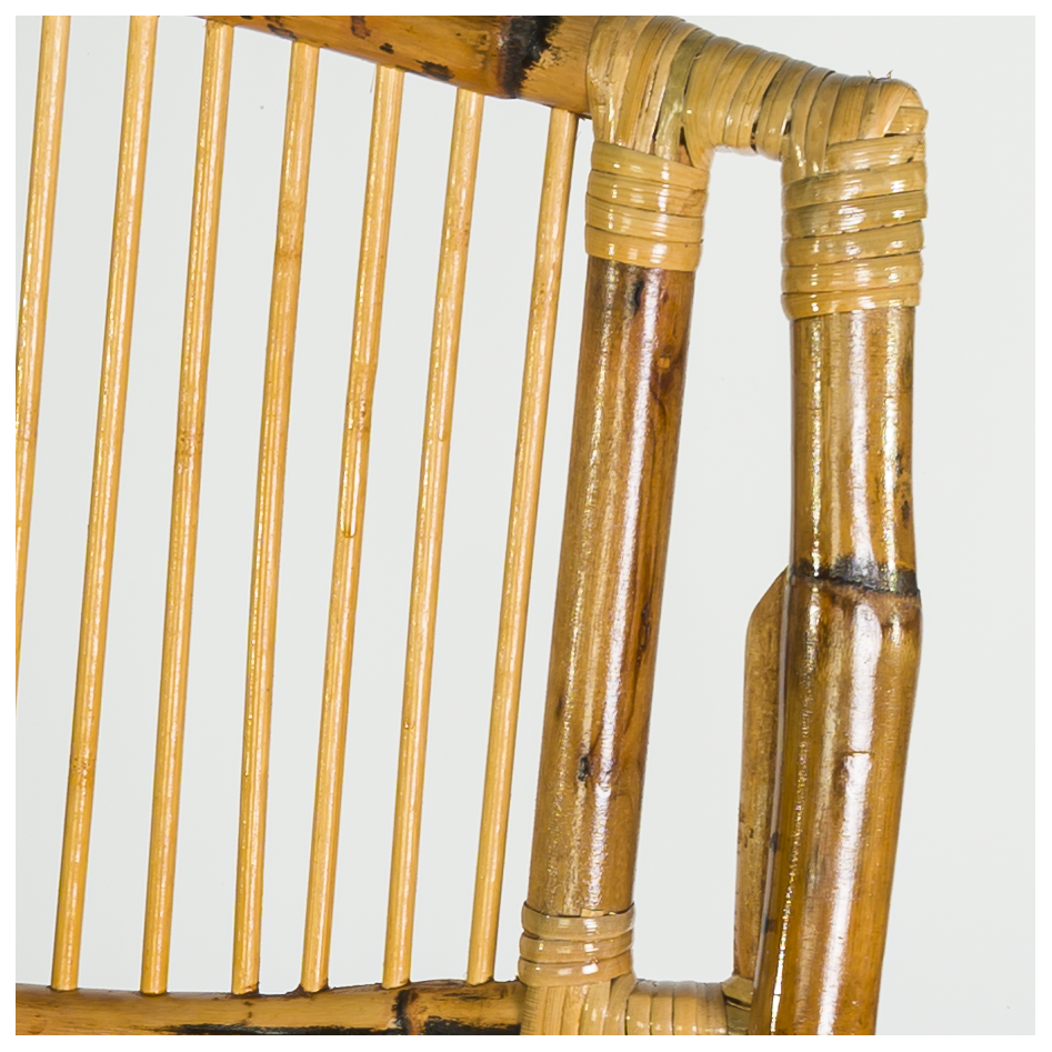 Silla plegable de bambú, modelo Marfil