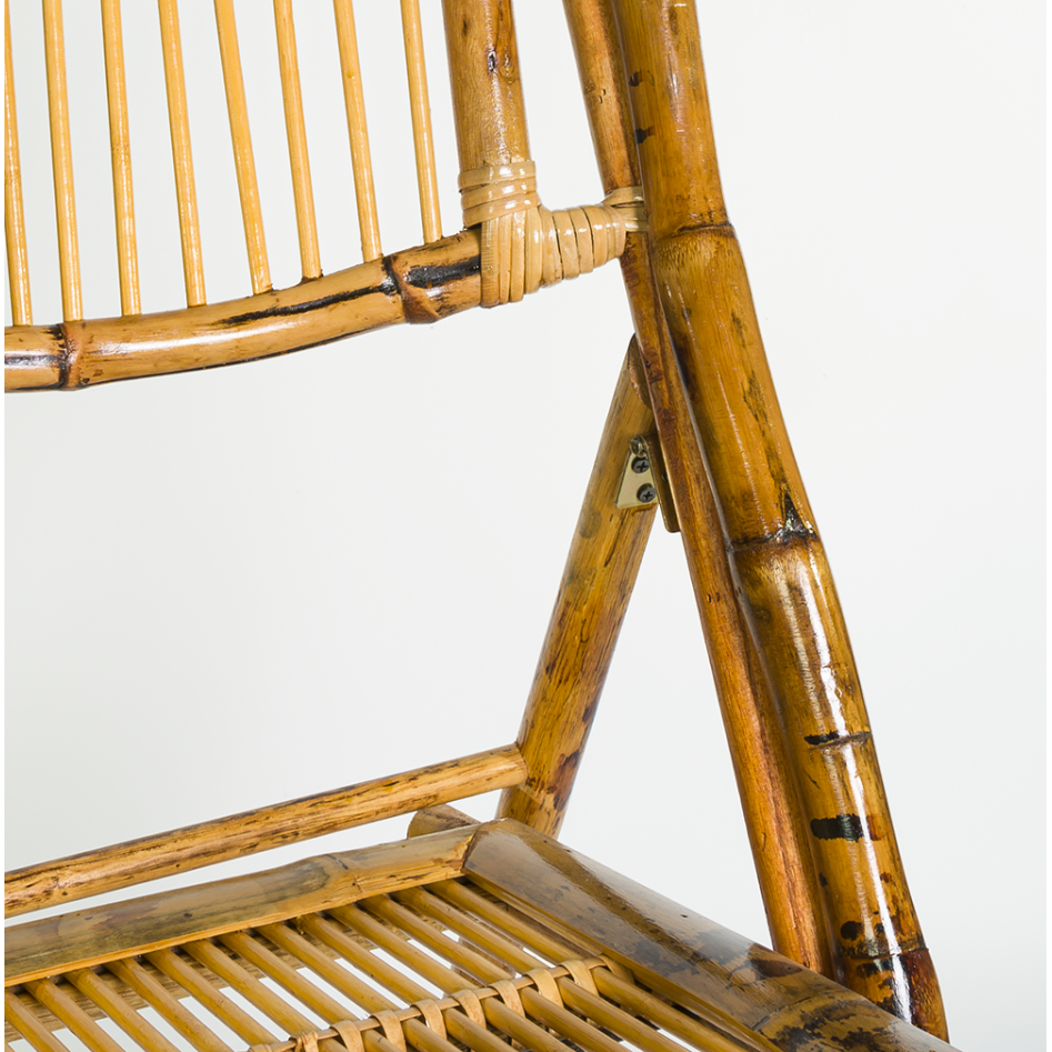 Silla plegable de bambú, modelo Marfil