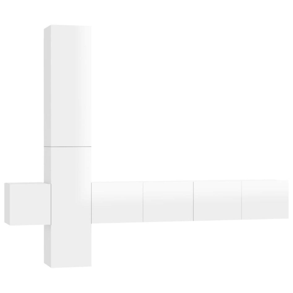 Set de muebles de salón 5 pzas madera ingeniería blanco