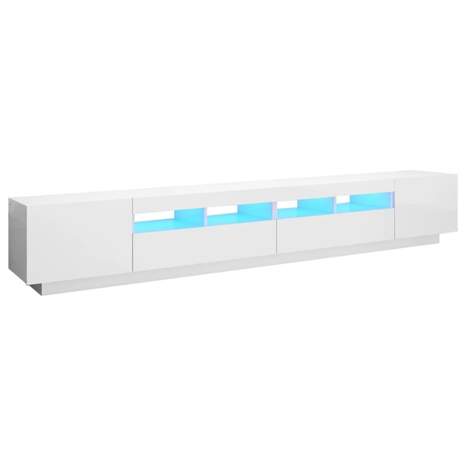 Mueble para TV con luces LED blanco brillante 260x35x40