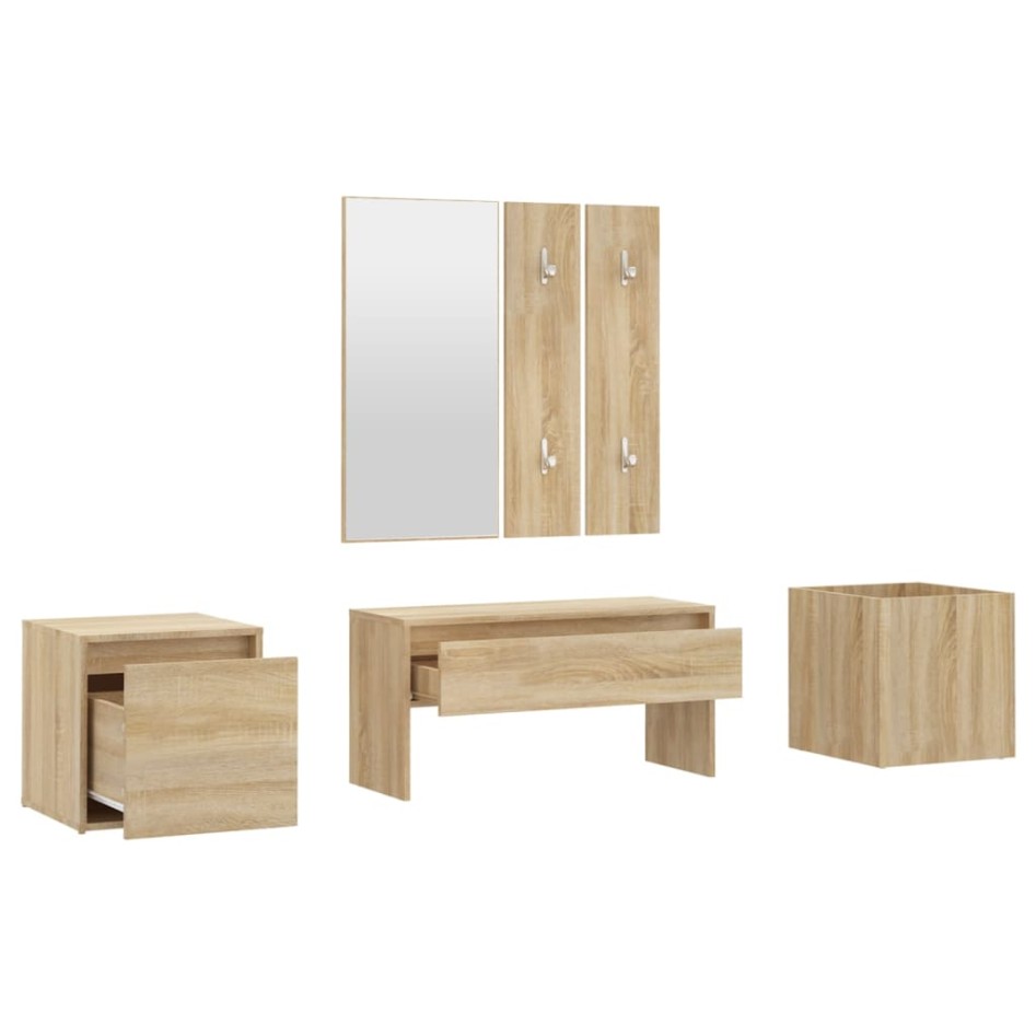 Juego de muebles de recibidor madera contrachapada roble