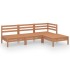 Juego muebles de jardín 4 pzas madera maciza pino marrón
