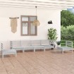 Juego de muebles de jardín 6 piezas madera maciza pino blanco
