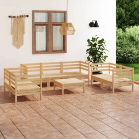 Juego de muebles de jardín 8 piezas madera maciza de