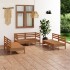 Juego muebles de jardín 6 pzas madera maciza pino marrón