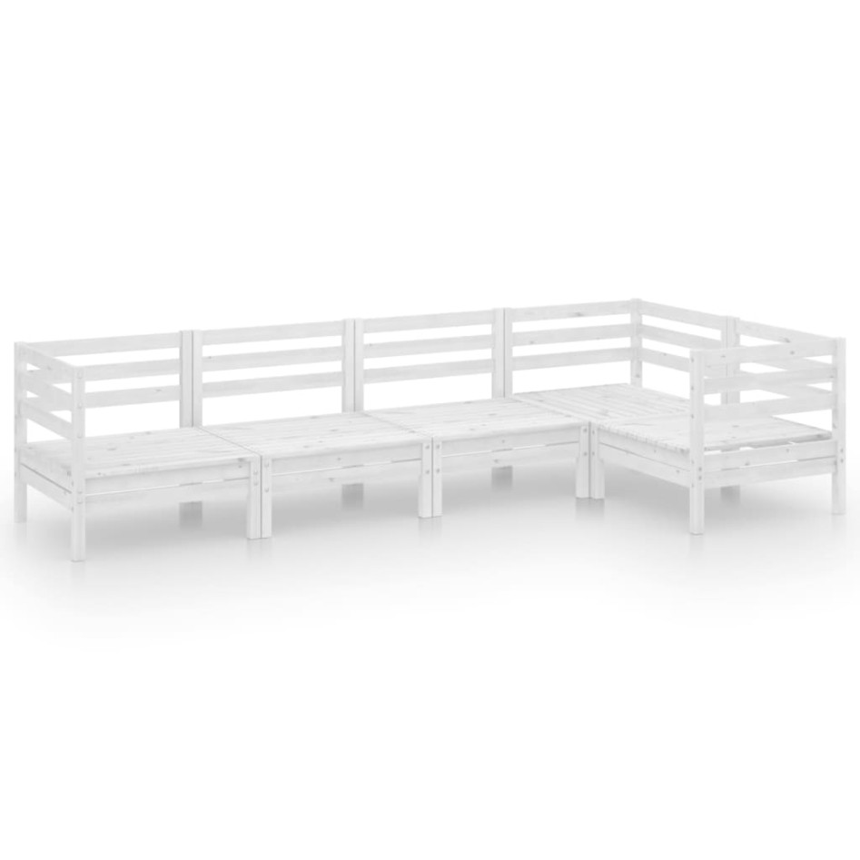 Juego de muebles de jardín 5 piezas madera maciza pino