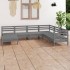 Juego de muebles de jardín 7 piezas madera maciza de pino