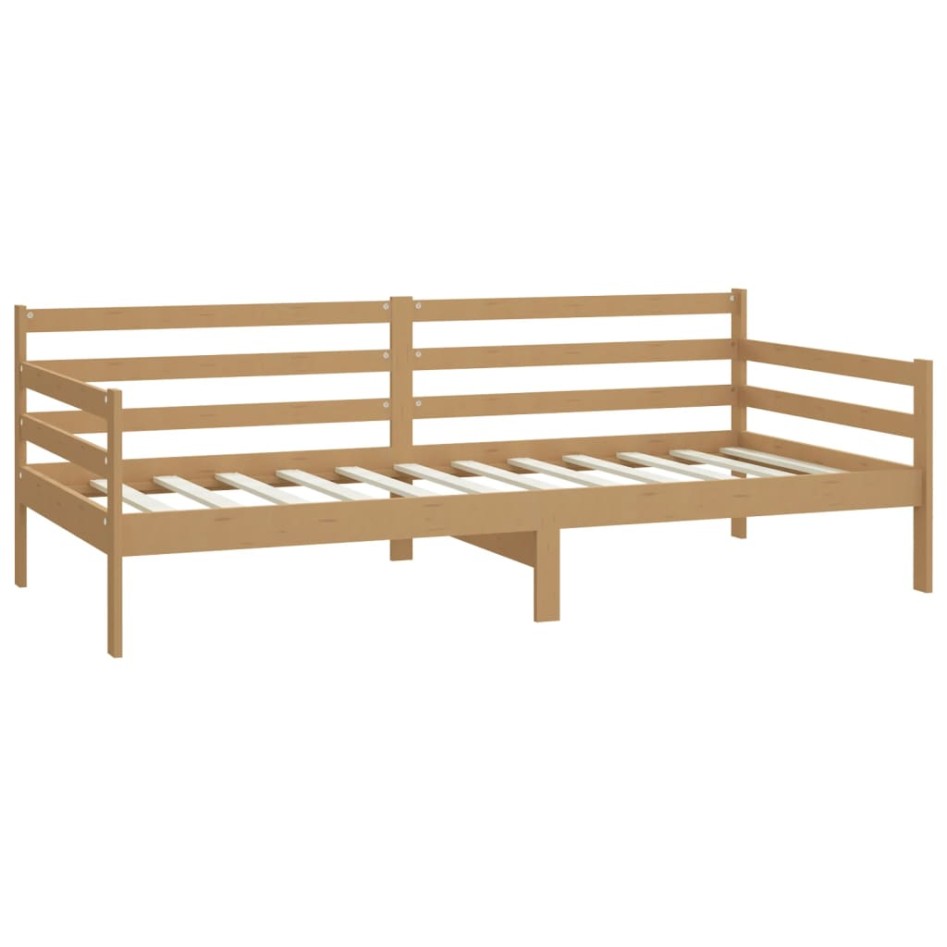 Sofá cama y colchón madera pino maciza marrón miel 90x200