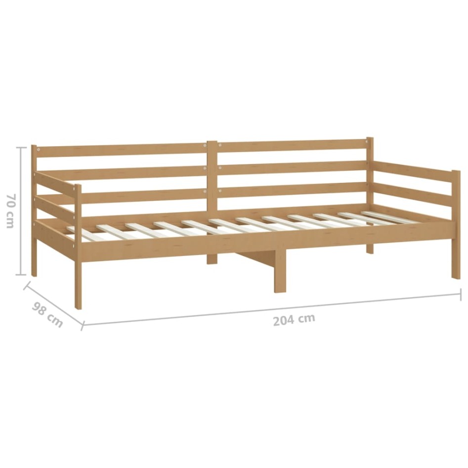 Sofá cama y colchón madera pino maciza marrón miel 90x200