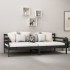 Sofá cama con colchón madera de pino maciza negro 90x200