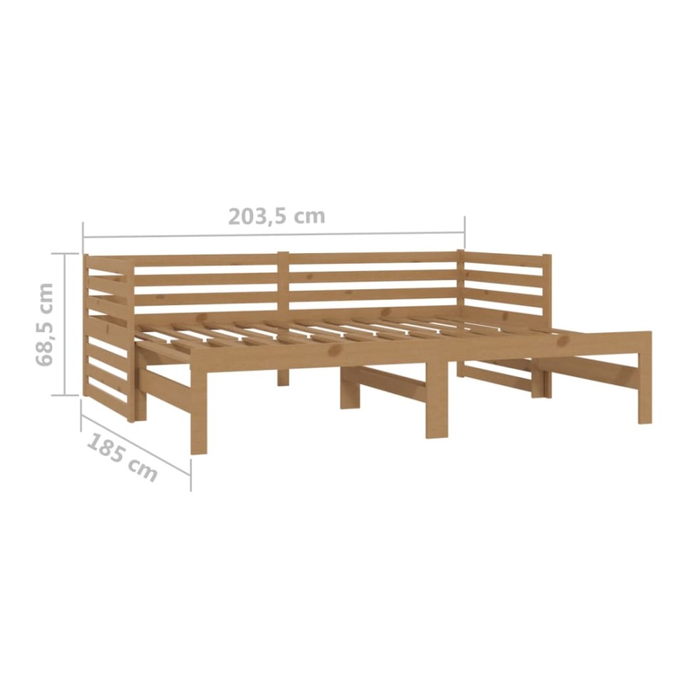 Sofá cama extraíble madera maciza de pino miel 2x(90x200)