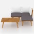 Muebles de jardín 4 piezas con cojines madera maciza de