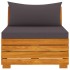 Muebles de jardín 3 piezas con cojines madera maciza de