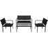 Set de muebles de jardín 4 piezas textilene
