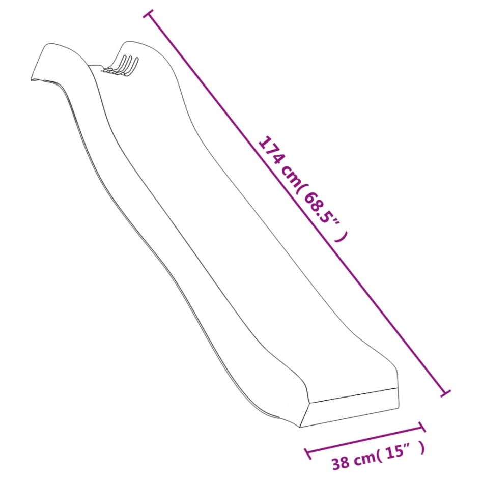 Tobogán infantil polipropileno azul 174x38