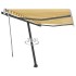 Toldo de pie retráctil manual amarillo y blanco 300x250