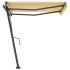 Toldo de pie retráctil manual amarillo y blanco 300x250