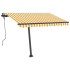 Toldo de pie retráctil manual amarillo y blanco 300x250
